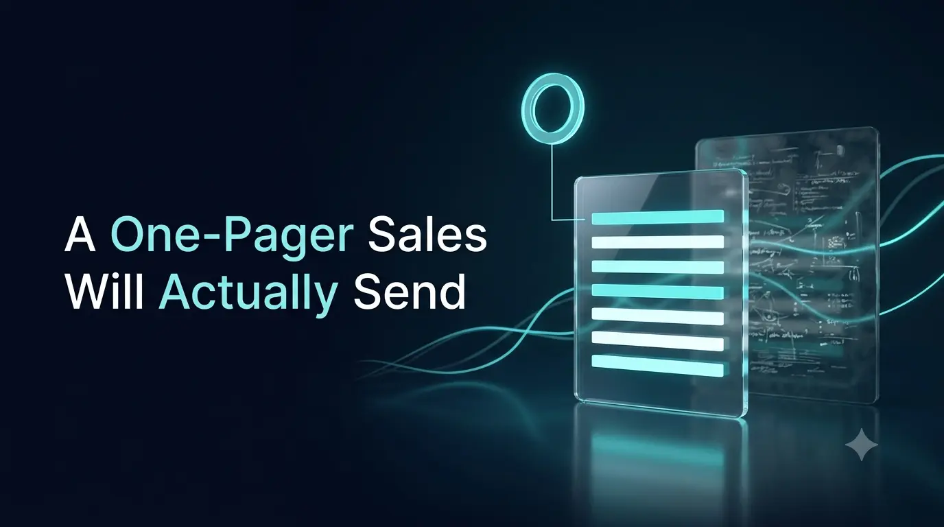 How to Design a One-Pager That Sales Reps Will Actually Send (And Buyers Will Actually Read)